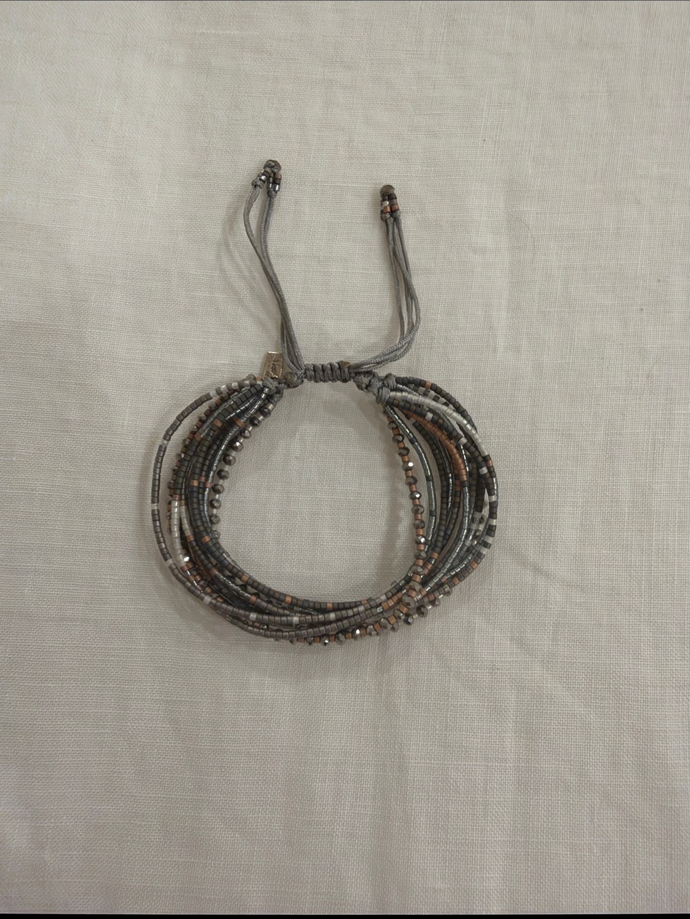 Chan Luu Multistrand Beaded Bracelet in Gray and Bronze